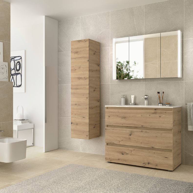Mueble de baño de madera a medida de Sancai en Cantabria